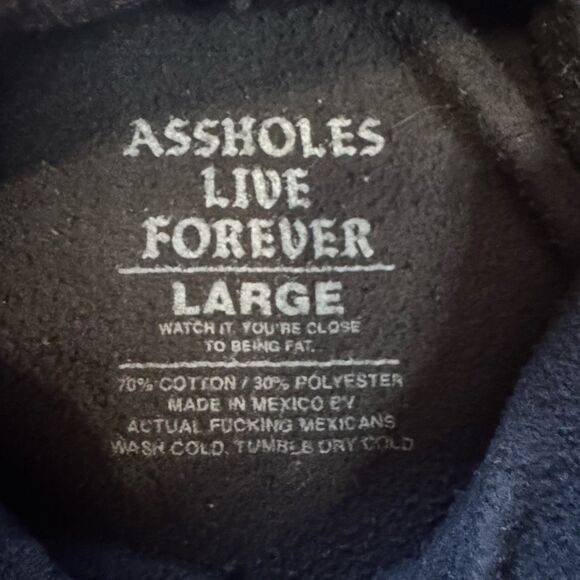 A Holes Live Forever Can I Have Your Number Ghostface Black Hoodie Size Large - Picture 5 of 5